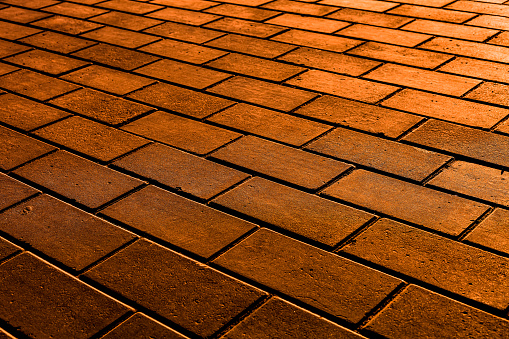 Brick texture at sunset
