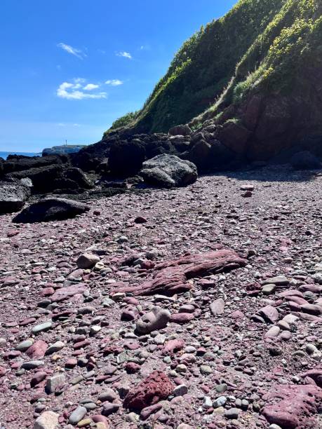 Monk Haven Pembrokeshire Overlooking Monk Haven Bay in West Wales - a tranquil, isolated beach milford haven stock pictures, royalty-free photos & images