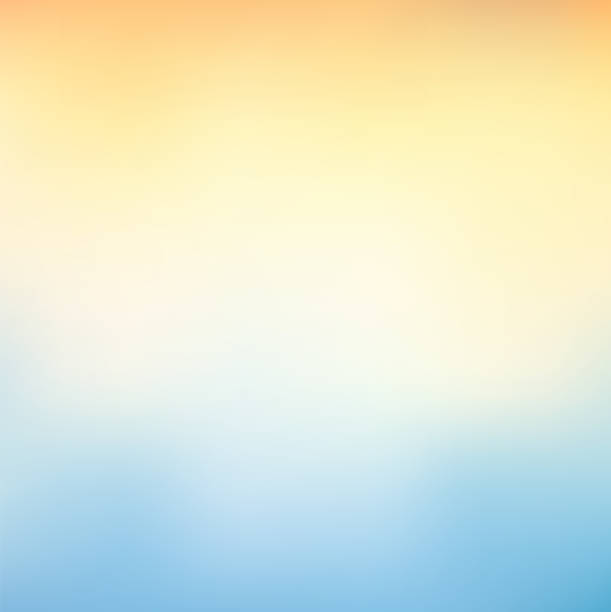 stockillustraties, clipart, cartoons en iconen met summer sunny clear sky orange and blue abstract defocused color gradient background vector illustration - zonsopgang