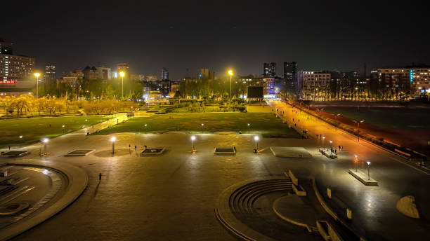 istock Night view of Cultural Square in Changchun, China 1400923616