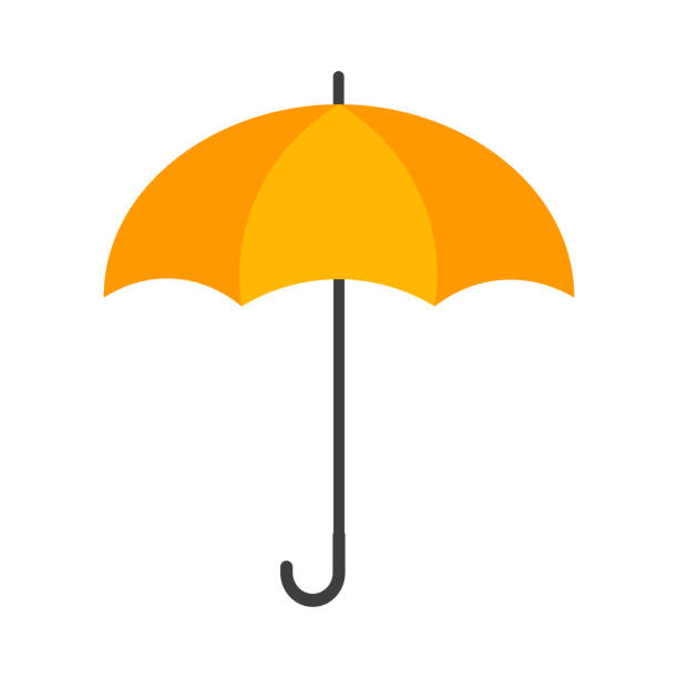 ilustraciones, imágenes clip art, dibujos animados e iconos de stock de amarillo sombrilla. - umbrella