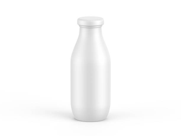 istock Plastic bottle mockup for milk, yogurt and dairy products, matte plastic bottle with screw cap for branding and mock up, 3d render illustration 1400932935