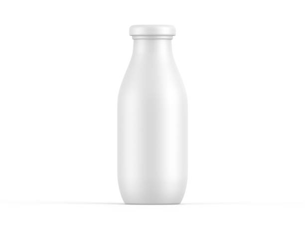 istock Plastic bottle mockup for milk, yogurt and dairy products, matte plastic bottle with screw cap for branding and mock up, 3d render illustration 1400932940
