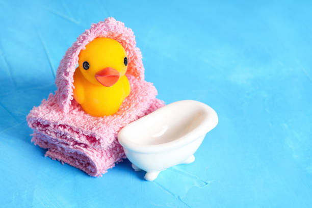 istock Baby duck wrapped in a towel after a bath 1400935408