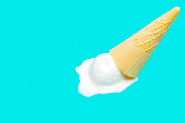 istock Dropped and melted waffle cone ice cream 1400935453