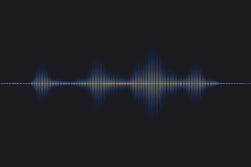 Blue sound wave with dark background