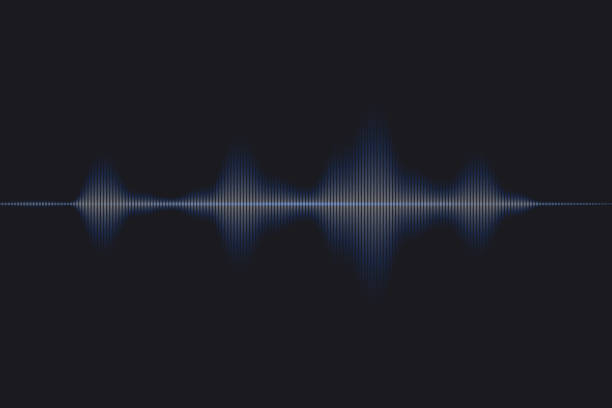 Blue sound wave with dark background Blue sound wave with dark background radio broadcasting photos stock pictures, royalty-free photos & images