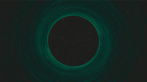 Super Spiral Green Black hole on Galaxy background with Milky Way spiral,Universe and starry concept design,vector vector art illustration