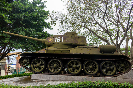 Binh Duong, Vietnam - November 16, 2021 : T-34 Tank On Display At A Museum In Binh Duong.