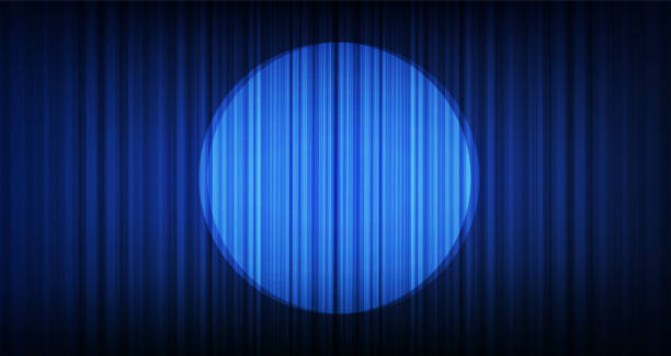 Dark Blue curtain with Light stage background,modern style,vector. vector art illustration