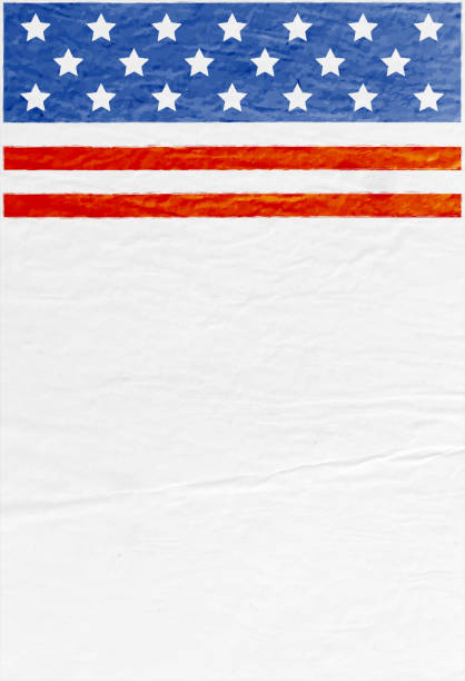 istock United States flag painted as graffiti on top edge as border of white crumpled textured grunge effect vertical retro vector backgrounds like a paper poster leaving copy space 1400942874