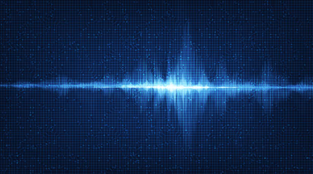 istock Digital Sound Wave on Dark Blue Background,technology and earthquake wave diagram concept,design for music studio and science,Vector Illustration. 1400945514