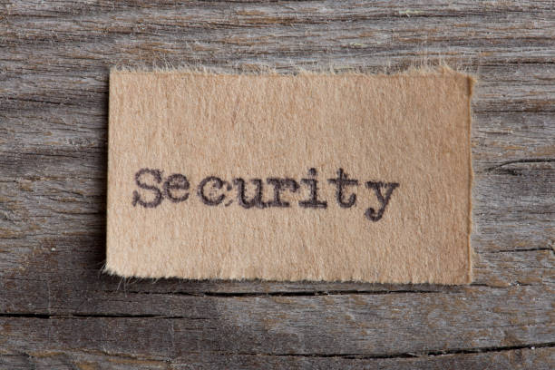 istock Personal data or property privacy concept - single word security typed on a paper 1400946215