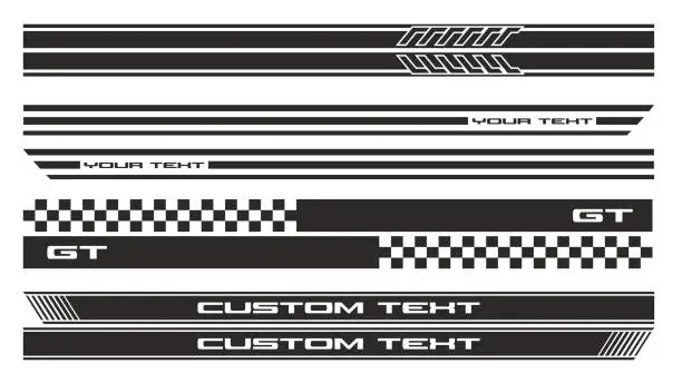Vector illustration of Car side panel graphics, vinyls & decals
