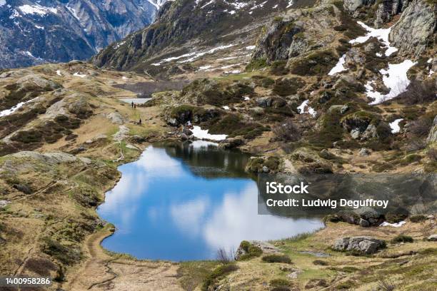Lake Lauzon Surrounded By The Cirque Du Gioberney In The Massif Des Écrins Stock Photo - Download Image Now