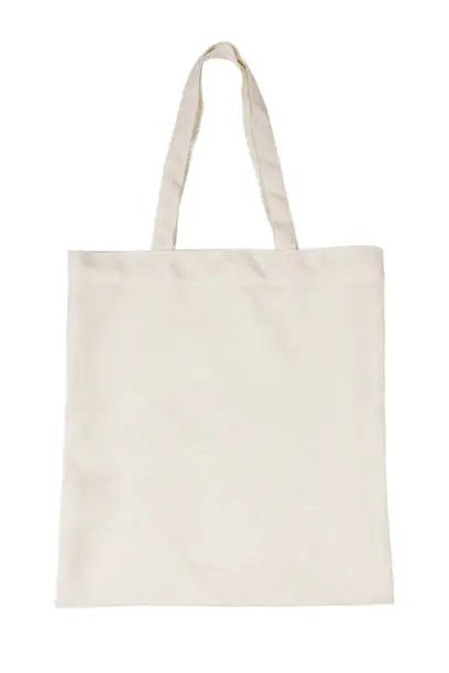 Photo of Tote bag canvas fabric cloth shopping sack mockup blank template isolated on white background.