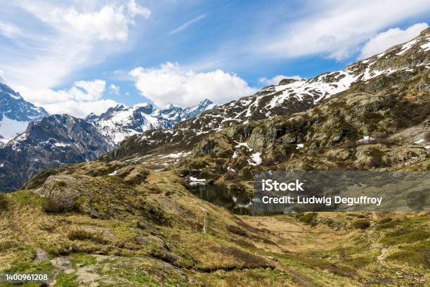 Lake Lauzon Surrounded By The Cirque Du Gioberney In The Massif Des Écrins Stock Photo - Download Image Now