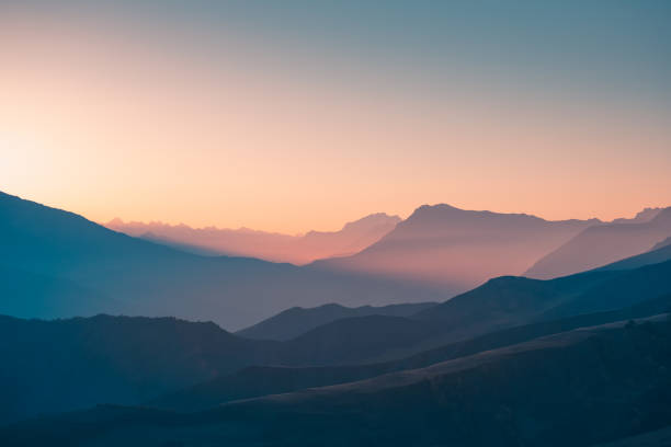 istock Beautiful mountains at sunset. Autumn landscape, nature background. 1400963886