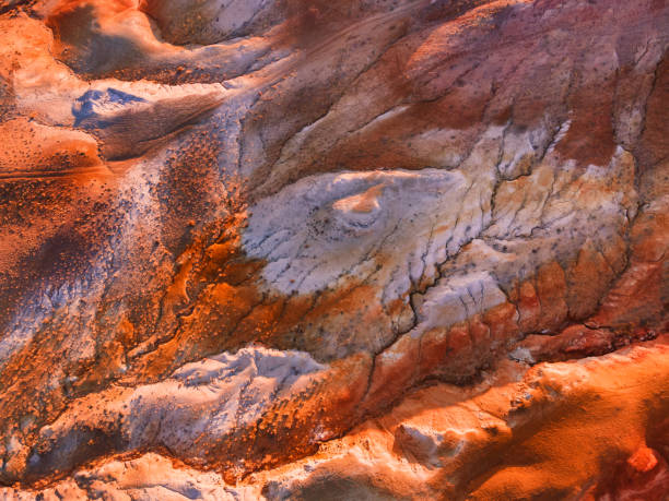 istock Red colorful mountains. Aerial top down view 1400963912