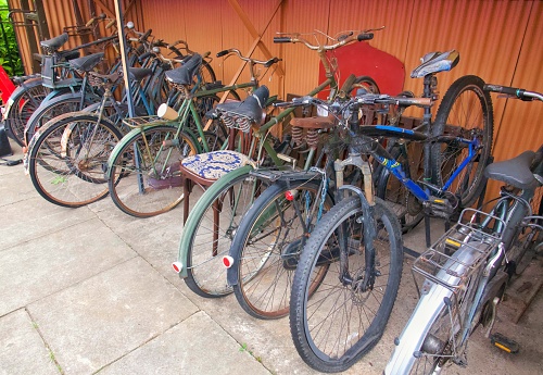 A collection of old bikes
