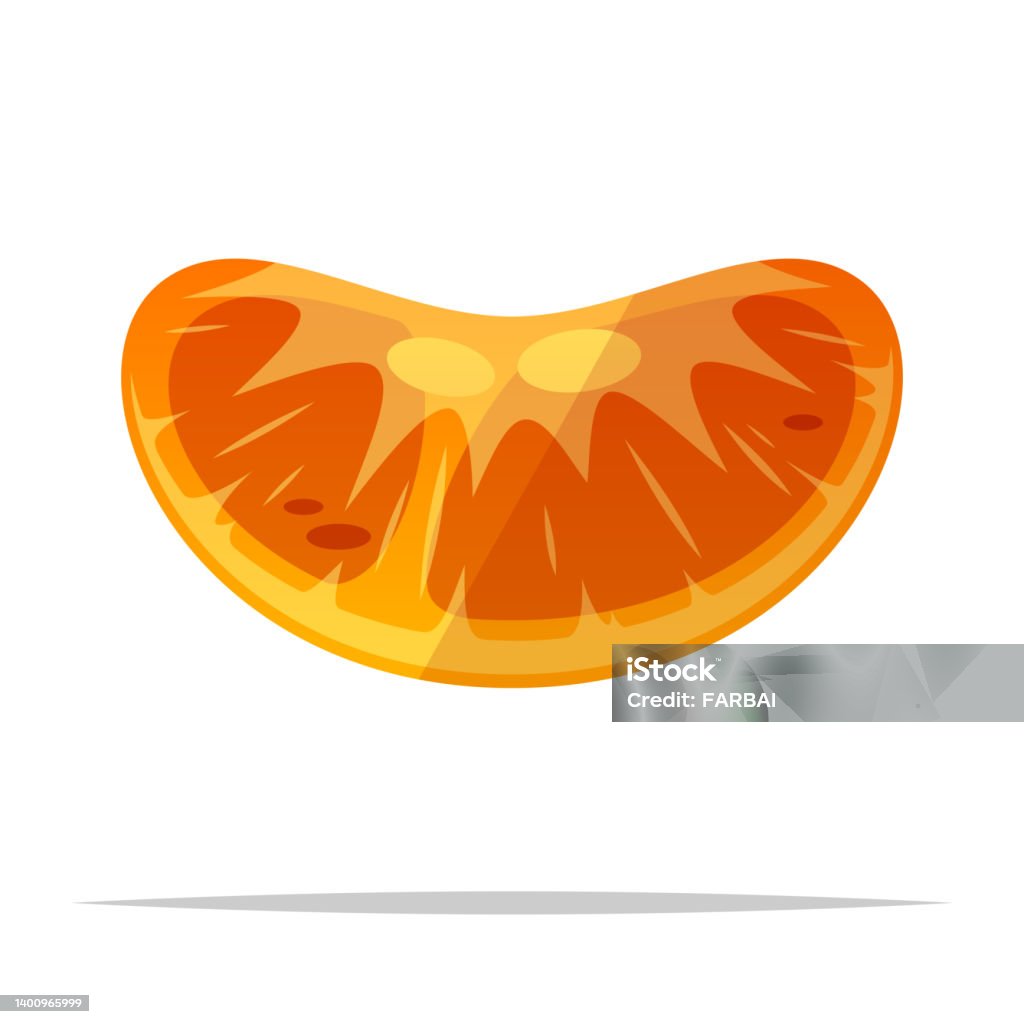 Mandarin Orange Segment Vector Isolated Illustration Stock Illustration