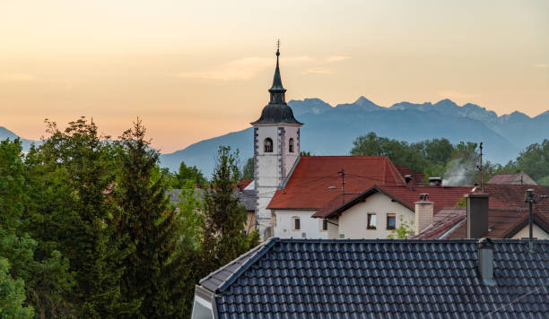 istock Church of St. Urh Sunset 1400966285