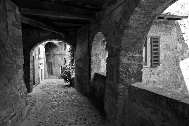 istock Italy in black and white. Ancient medieval villages. 1400968188