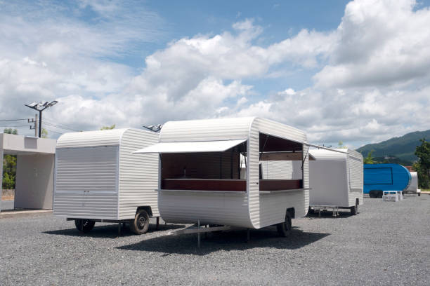istock Car Mobile vending machines in Public Park. 1400974313