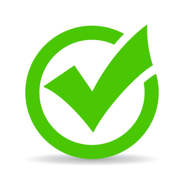 Check mark approved icon, tick approve symbol Check mark approved icon, tick approve symbol isolated on white background received stamp stock illustrations