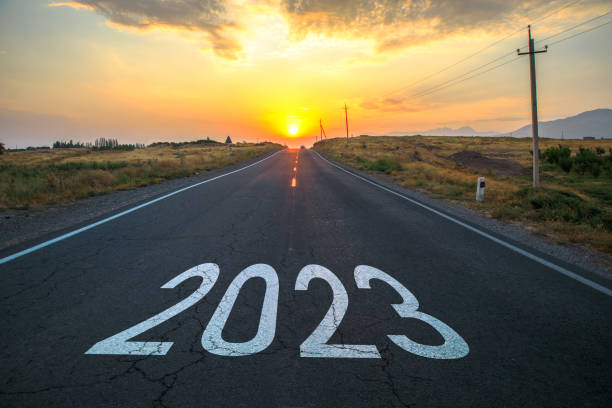 istock The word 2023 written on highway road 1400975568