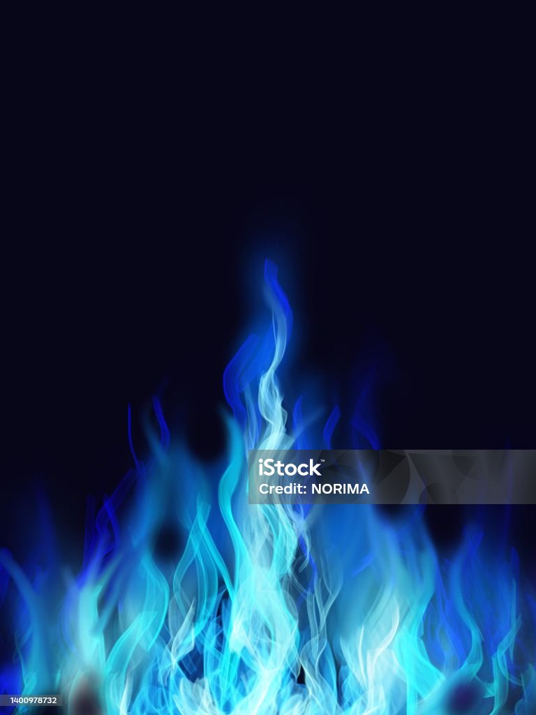 Clip Art Api Biru Api Unggun Biru Menyala Dalam Gelap Ilustrasi Stok ...