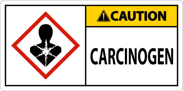 vorsicht karzinogen ghs sign on weißer hintergrund - carcinogens stock-grafiken, -clipart, -cartoons und -symbole