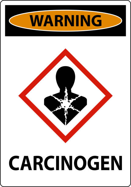 warnung karzinogen ghs sign on white background - carcinogens stock-grafiken, -clipart, -cartoons und -symbole