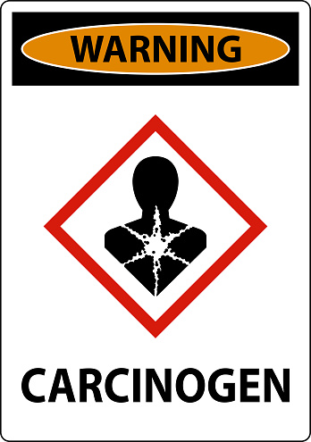 Warning Carcinogen GHS Sign On White Background