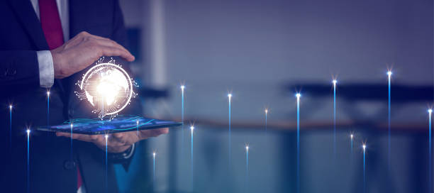 istock Businessman using digital tablet analyzes sales data and charts economic growth, banking, and payments. global network connection customer icon technology Business strategy. digital marketing 1400981968