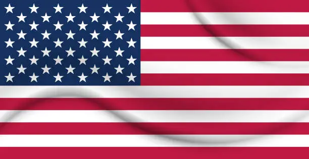 Vector illustration of United States of America official crumpled developing flag - Vector