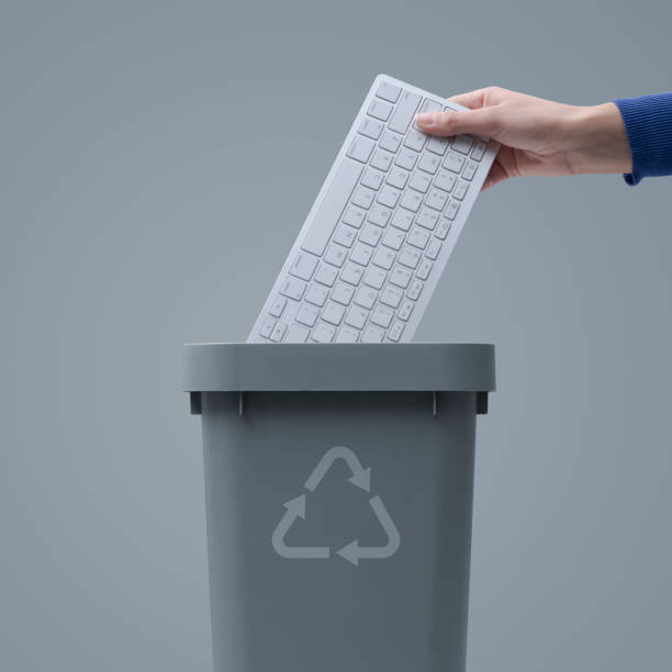 3D rendering illustration of a perforated plastic trash bin
