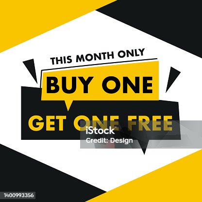 istock Buy 2, get 1 free. Special offer banner. Vector illustration. 1400993356
