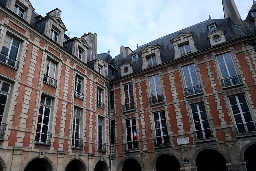 EXterior vie of Victor Hugo's house in Paris, France on April 22, 2022.