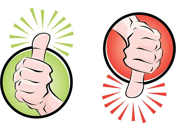 Vector illustration of thumbs Up / Down