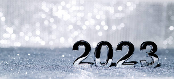 Happy new year 2023 background stock photo