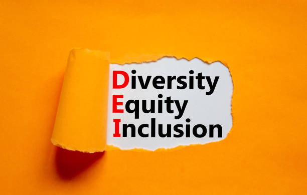 istock Diversity, equity, inclusion DEI symbol. Words DEI, diversity, equity, inclusion appearing behind torn orange paper. Orange background. Business, diversity, equity, inclusion concept, copy space. 1401009573