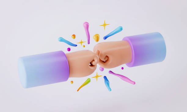 3d rendering of cartoon hand.