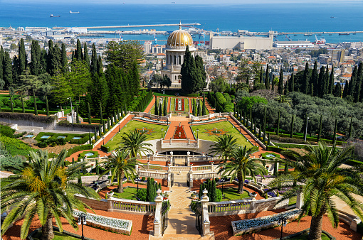 Bahaha'i World Centre gardens. Haifa, Israel.
