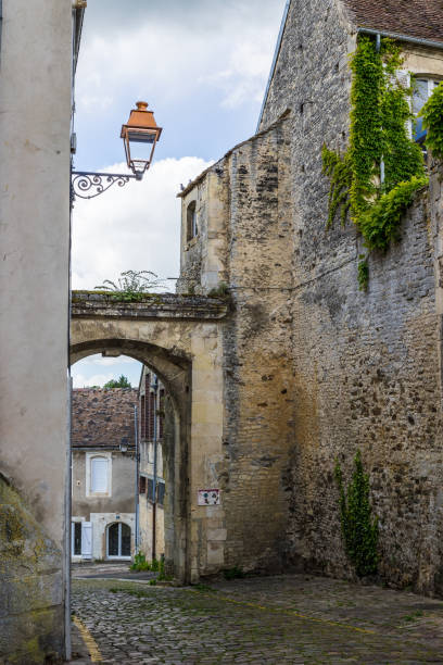istock Old alley in Falaise on a cloudy day 1401021281