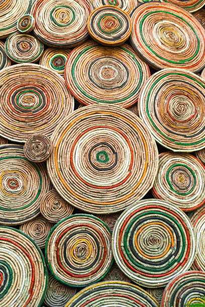 istock painted wooden circles - handicrafts in tulum mexico 1401026151