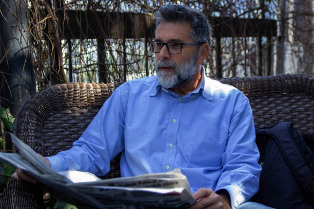 istock Senior bearded man relax outdoors 1401028578