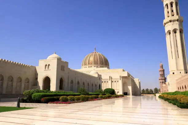 The Sultan Qaboos Grand Mosque in Muscat in Oman