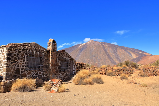 former sanatorium in the canadas of tenerife, in national parkland teide volcano