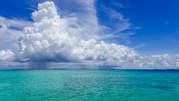 istock view of an ocean, turquoise water with cloudy sky 1401040331